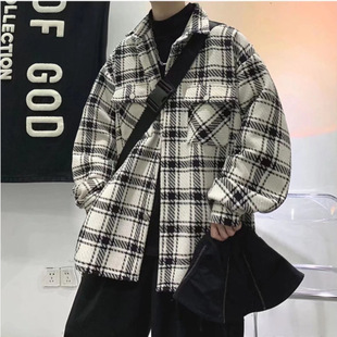 American Style Retro Plaid Jacket Men's Autumn Ins Trendy Brand All-match Loose Duffian Handsome Niche Design Jacket Top