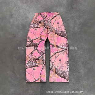 Cross-border Foreign Trade Personalized Street Graffiti Camouflage Design Retro Branch Hoodie suit Men's and Women's Niche Sweater