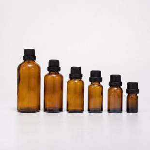 in stock Tea 30ml Essence Oil Bottle Glass Anti-theft Cap Avoidance Cosmetic Bottle Sample Bottles Thickened Glass Bottle