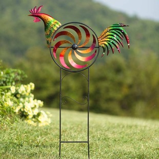 Cross-border explosions Iridescent Rooster Wind Spinner cock metal crafts