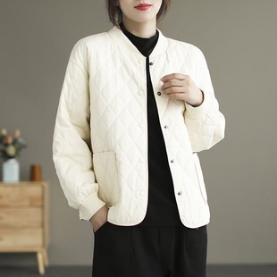 Cotton-padded cotton-padded jacket women's autumn and winter cotton-padded lightweight cotton-padded jacket 2025 new solid color short small coat