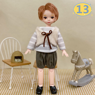 30cm male doll 6 points BJD fat body multi-joint 3D real eye male doll play house Girl Toy