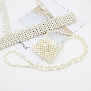 Factory for Internet-famous Pearl Vest Sling Lipstick Decoration Pearl Bag Retro Dress Korean Beaded Shoulder Flower