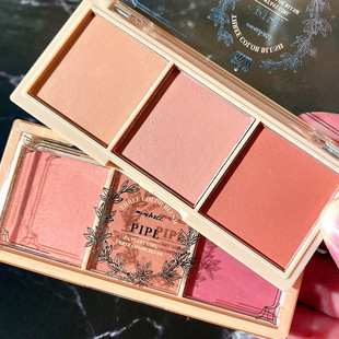 TikTok PIPL Blush Naked Makeup Natural Matte Milk Tea Orange Lasting Rouge Parity Student Tricolor Blush Plate