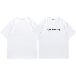 24ss Summer Classic Card Pocket Padded Embroidery Letters for Men and Women Couple Casual Short-sleeved T-shirt