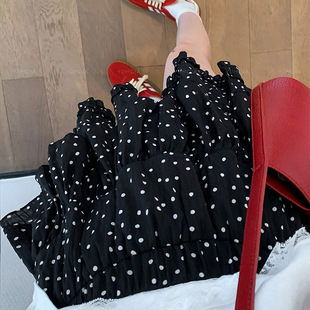 Polo Dot Skirt Women's Summer 2025 New Fashion High Waist Cake A- Line Skirt Umbrella Skirt Puffy Skirt