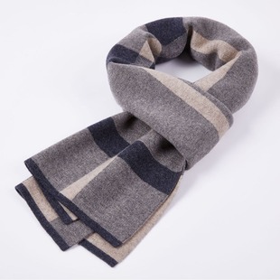 Factory Direct Supply wholesale men's pure wool scarf autumn and winter New versatile simple knitted warm scarf