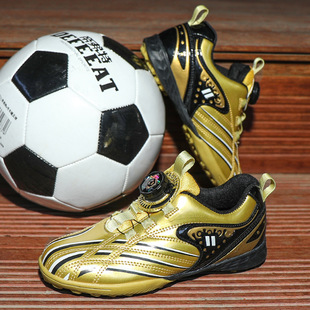 Cross-border golden children's rotating buckle football shoes boys and girls sports shoes broken nails Primary School students competition training shoes