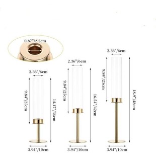 Cross-border European-style retro glass candle holder ornaments metal plating wedding birthday party table layout props