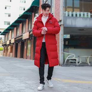 Team sports coat men's and women's long knee-length cotton-padded jacket for athletes winter training cotton-padded jacket art examination coat printing LO