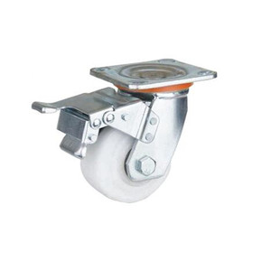 Manufacturer 4 inch 5 inch heavy duty movable and brake wheels bearing 300-3500kg white nylon wheels