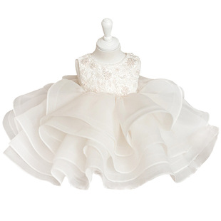 Children's Dress Princess Dress Birthday Girl's Poncho Gown Little Flower Girl's Wedding Dress Piano Performance Dress Show Dress