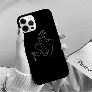 Применимо для Apple iPhone чехол вредная привычка черно-белое искусство абстрактная линия обложка мягкая оболочка чехол iPho