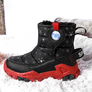 Girls' Snow Boots Winter Thickened fleece-lined Non-Slip Large Cotton Shoes for Large Children and Boys Outdoor Mountaineering Shoes Cross-border Explosions
