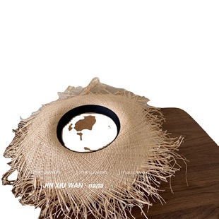 Summer New ins Hollow-out Decorative Big-brimmed Straw Hat French Style Sunscreen Travel Holiday Sunshade Elegant Beach Hat Trendy