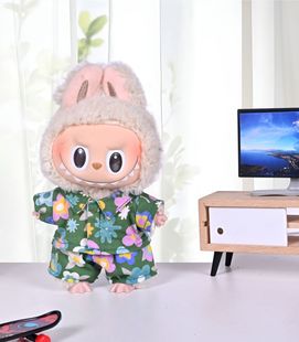 Labb labubu детский костюм один или два поколения сидячих вечеринок 17cm эмалированная плюшевая кукольная одежда юбка-подтяжка