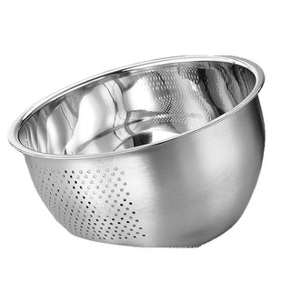 Rice Washing Sieve Stainless Steel Drain Basket Household Kitchen Fruit and Vegetable Basket Rice Washing Artifact Vegetable Washing Basin 304 Stainless Steel Drain Basin