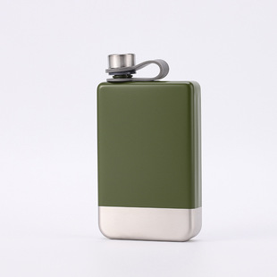 New Portable Spray Paint Rectangular Metal Stainless Steel Wine Set Russian Small Flask Wine Bottle Manufacturer Wholesale