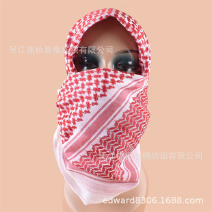 Polyester Yarn-dyed Light-edged Jacquard Gauze Arab Muslim Ethnic Turban Cloth Positioning Embroidered Printed Scarf