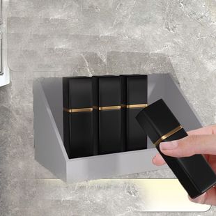 Wall-mounted Punch-free Cosmetic Lipstick Cabinet Built-in Bathroom Washstand Mirror Cabinet Slant Mouth Storage Cotton Sticker Box