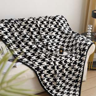 Cross-border Houndstooth Thickened Blanket Milk Blanket Office Lunch Break Blanket Air-conditioning Blanket Lunch Nap Blanket Sofa Blanket