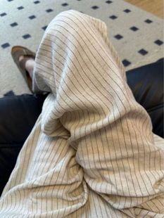 Summer Relaxation Pants Cotton Linen High Waist Loose Comfortable Breathable Wide Leg Pants Women's Slimming Striped Casual Pants Pure Cotton