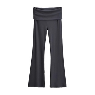 lulu hot girl personality double-layer waist sports flared pants women's high elastic hip lifting slim slimming casual yoga pants