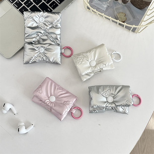 412143 Korean Style Instagram Style Bow Bag Suitable for Apple Earphone Case Storage Bag airpods Protective Cover