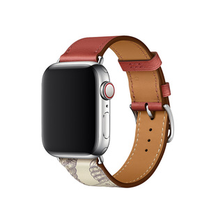 Подходит для кожаного ремешка applewatch7 iwatch6/SE Apple Watch поколения 12345, Трековый кожаный с одним кольцом