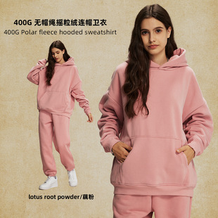 2024 autumn and winter new oversize do not drop velvet fleece-lined padded men's hoodie polar fleece 400g tide brand sweater men