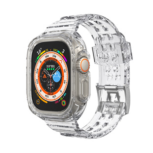 Подходит для Apple iwatch Apple Watch интегрированный ремешок для часов TPU Ultra ремешок с двойной пряжкой однотонный