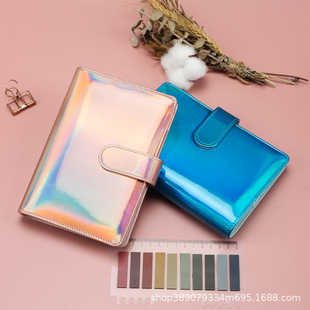 Foreign trade for colorful laser Macaron loose-leaf notebook a6 notepad creative trend notebook wholesale