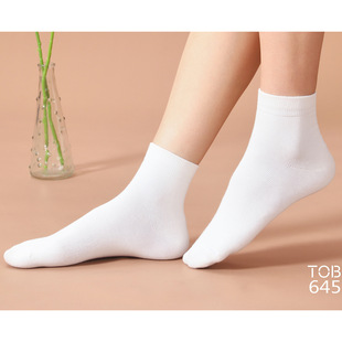 TOBU6455 ladies socks combed cotton autumn and winter sweat-absorbent deodorant fashion simple women's tube socks wholesale