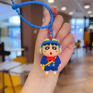 New Crayon Small New Dynamic Superman Doll Keychain Pendant Cute Cartoon Schoolbag Keychain Hanging Ornaments Wholesale