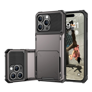 Применимо к чехлу для телефона с откидной картой iPhone15plus Apple 15proMax два-в-одном, устойчивый к падению защитный чехол