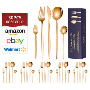 Spoon Jieyang производитель оптовых трансграничных поставок 30 комплектов посуды набор Amazon Нержавеющая сталь нож и вилка ложка