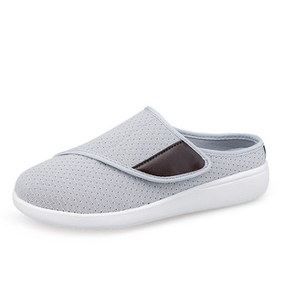 Spring Black Men's Shoes Velcro Casual Shoes Lightweight Breathable Mesh Shoes Middle-aged and Elderly Dad Shoes Soft Sole Casual Shoes