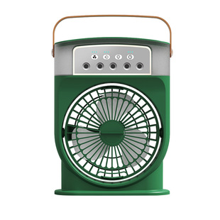 New five-hole spray fan humidification refrigeration spray fan small air conditioner mini electric fan night light water-cooled air cooler