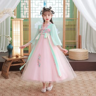 Китайский стиль девушки Hanfu летняя одежда для детей супер фея