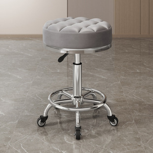 Beauty stool pulley lifting stool hairdressing barber shop hair salon special swivel chair manicure backrest round chair