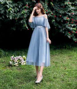 Maple Color Bridesmaid Dress Immortal Elegant 2024 Spring and Summer New Slim-fit Slimming Atmospheric Sisters Chorus Performance Party Ceremony