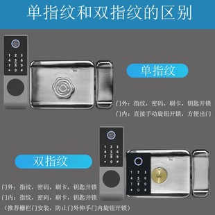 Double-sided fingerprint lock TUYA intelligent outdoor waterproof password external door lock key cable access control machine Southeast Asia