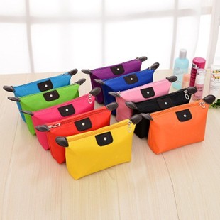 Korean Style Solid Color Dumpling Cosmetic Bag Folding Dumpling Bag Toiletry Cosmetic Bag Women's Bath Bag Travel Bag Manufacturer Wholesale