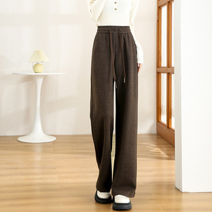 [Wool Wide Leg Pants] Loose All-match Casual Pants Autumn and Winter Women's High Waist Slimming Outer Wear Casual Pants