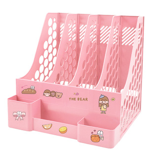 Office Supplies File Rack Plastic Bookshelf Desktop Filing Rack Data Rack File Bar Desktop Storage Rack Wen Ping Run