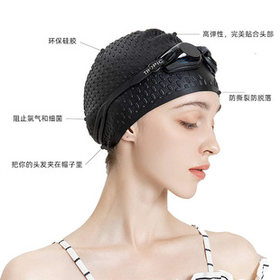 New swimming hat food grade Silicone elastic water drop cap printable LOGO manufacturers wholesale swimming cap