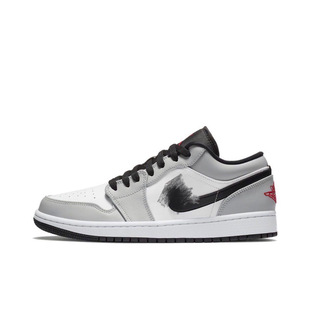 AIR aj1 низкая молниеносная колючка серый белый копоть черный палец
