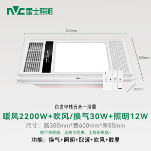 Rex Lighting Multifunctional Air Heater Bath Lamp Embedded Integrated Ceiling Three-in-One Bathroom Bathroom Heater