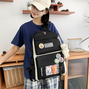 Schoolbag Women's Junior High School Students Lightweight Tuition Bag Primary School Students Korean-style Large Capacity Multi-purpose Four-piece Shoulder Set