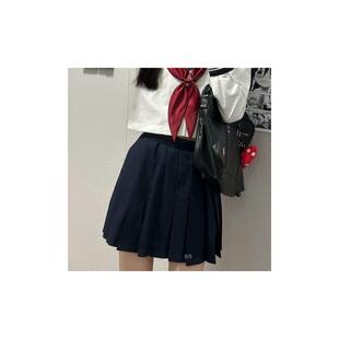 Wholesale Plus Size Sailor Suit Jk Uniform with Navy Collar, Long Sleeve, Short Sleeve Shirt, Basic Three-Piece Set, Jk Skirt